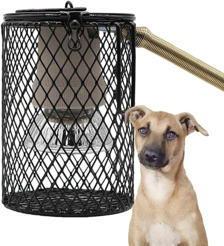 Heizlampe für Hunde - Außenlampe zum Aufhängen, Wärmer für Hundehütten mit Timer, Bissschutzhaken, ideal für Hundehütten, Käfige und Hühnerställe, Kaninchenkäfige
