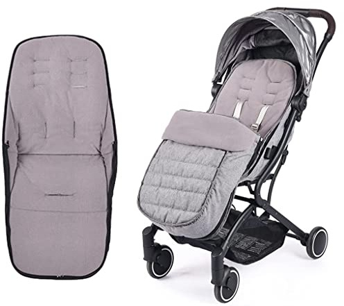 Baby Stroller Sleeping Bag Winter Footmuff Waterproof Cushion Pad Pushchair Seat Liners Warm Windproof Infant Buggy Cover Pram Padding Mat, Black-Detachable Foot Bag, One Size
