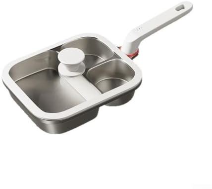 Padella 3 in 1 in lega di alluminio, antiaderente, profonda 14,1 cm, per uova, bistecca, compatibile con induzione