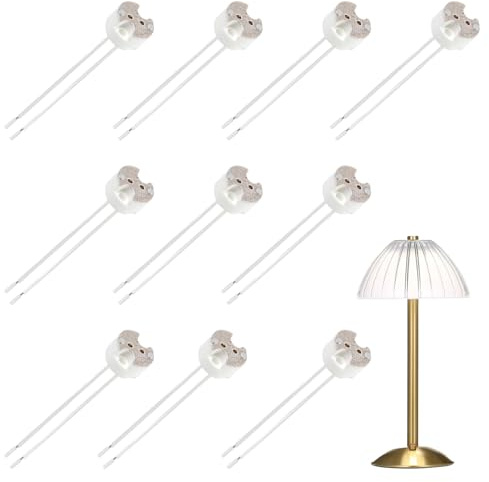 10 Stück Fassung GU5.3 Mr16 Keramik 12 V, mit 15 cm Kabel aus hochwertigem Silikon, Fassung GU5.3 G4 GU4 G6.35 Halterung für LED-Spot Halogen