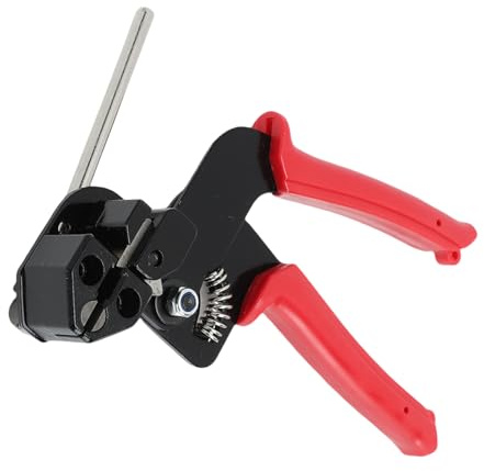 Bewinner 304 Stainless Steel Cable Tie Tool Kit with 100 Ties & Cutter, Heavy Duty 200LB Tensile Strength for Chain Link Fence, Exhaust Pipe, Industrial Use (Red)