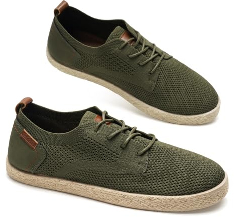 GLAMORA Espadrillas Uomo in Maglia Traspirante, Sneakers Casual con Lacci, Scarpe Leggere Antiscivolo, Calzature Basse