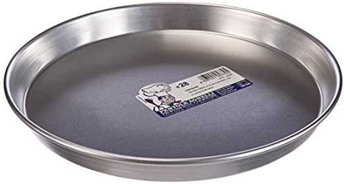 Pentole Agnelli Linea Pasticceria e Pizza Tortiera Conica in Alluminio con Orlo (H 3 cm), Argento, 28 cm