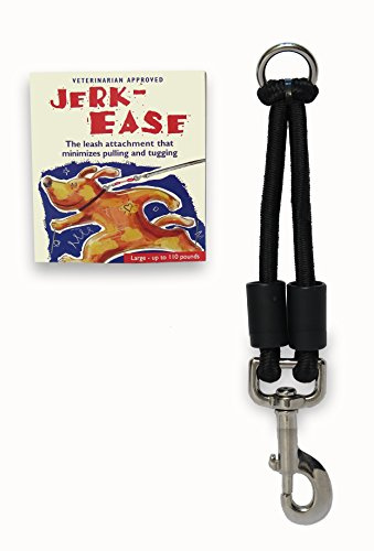 JERK-EASE BUNGEE DOG LEASH EXTENSION – Patented Shock Absorber Attachment Protects You and Your Dogs – Works with ANY Leash & Collar or Harness – a MUST for Retractable Leashes – PICK SIZE/COLOR BELOW