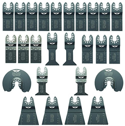TopsTools 26pcs FAKA26A Mixed Fast Fit Multitool Blade Kit | Compatible with DeWalt, Stanley, Black & Decker, Bosch, Fein (Non-StarLock), fast fit mixed blades cut wood, metal & plastic