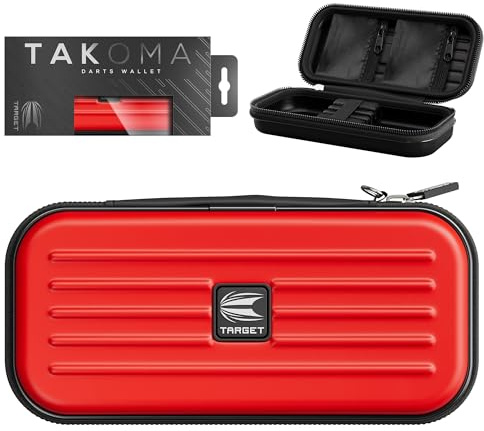 Target Darts Takoma Dart Case Wallet, Regular Size, Red | Store 3 Fully Assembled Darts & Accessories | Dart Holder with Zip Lock Pouches, Store Flights, Shafts & Swiss Points