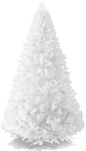 Best Choice Products Artificial Christmas Tree, White 6ft Premium Pine Unlit Holiday Decoration, Full Size Décor Easy Assembly w/Metal Stand