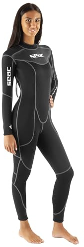 SEAC Sense Lång dam, våtdräkt i ett stycke utan huva för snorkling och dykning, neopren 3 mm
