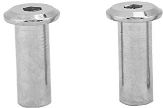Tuercas Hexagonales Planas, Chapado en Níquel sobre Hierro, M6x20, Cabeza Redonda para Muebles, 30 Piezas