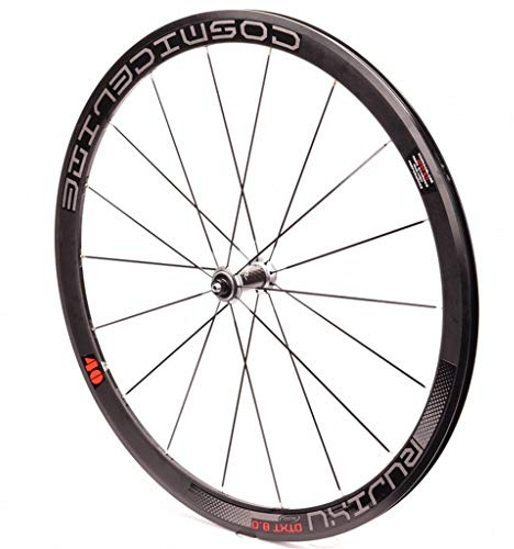Felgen Fahrrad Vorderrad 700c Doppelwandfelgen 40mm Rennrad-Rad Carbon Hub C/V-Bremse Abgedichtetes Lager Reifen 23C 25C 28C 18H QR 850g (Color : Silver)