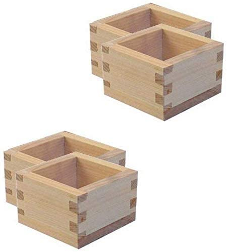 Sake-Becher aus Holz, japanisches Hinoki-Holz, Saki-Box, hergestellt in Japan, Hinoki-Holz, Zypresse, Sake-Box, Aufbewahrungsbox, unlackiertes Holzgehäuse, 10 Stück (Holzbecher)