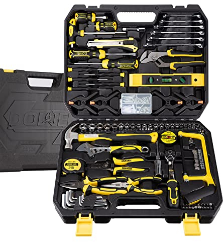 DOWELL Set di attrezzi meccanici, chiave a bussola, set di attrezzi per riparazione automatica, 168 pezzi, kit di attrezzi manuali cassetta degli attrezzi