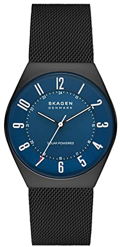 Skagen Herren Solar/3 Hand Uhr mit Armband GRENEN SOLAR POWERED SKW6837, Blau
