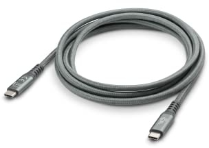 CSL-Computer USB 3.2 Gen2 2x2 Typ-C Kabel, 2m Länge, Datenübertragungsrate bis zu 20 Gbit/s, Leistung bis zu 100W, Metallstecker, Nylonmantel, grau