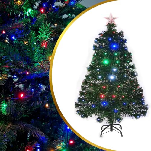 Dolce Natale Albero di Natale Fibre Ottiche (120 CM, MULTICOLORE)