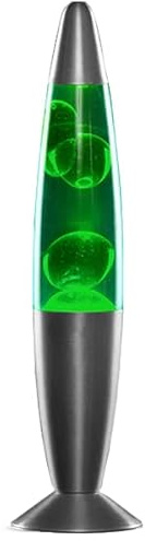 FlashPrix Lampada Lava Verde, altezza 34 cm, base grigia