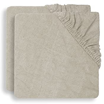 Jollein Cotton Changing Pad Cover, 2 Pieces, 50 x 70 cm, Nougat, Soft, Baby, 0.39 kg, Machine Wash