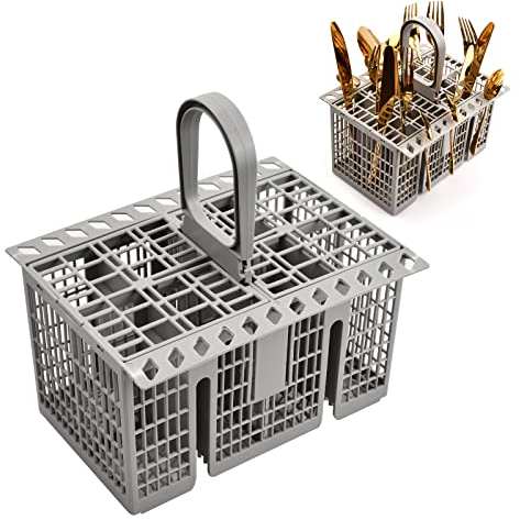 suchkawe Besteckkorb Geschirrspüler Korb, Geschirrspüler Utensilienkorb, Besteckhalter für Geschirrspüler Universal, für die meisten Hotpoint/Indesit Geschirrspüler (abnehmbarer Griff)