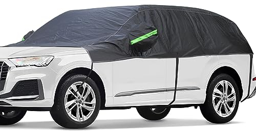 BEXITA Half Car Cover Outdoor Waterproof Thickened Fabric with Cotton Lined Car Windshield Snow Cover Winter for SUV Wagon (Length Up To 480 cm)