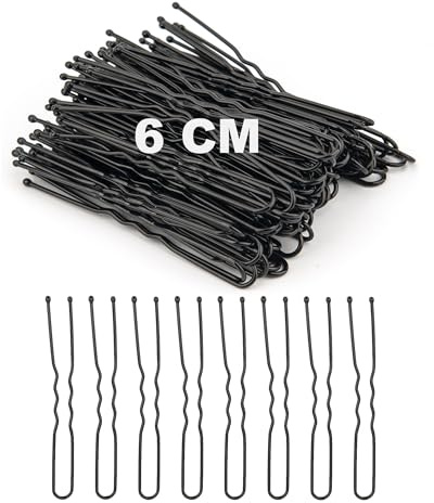 DTXLX U-Form Haarnadel 6cm Schwarz | Haarklammern 100 Stück, Bobby Pins für dickes Haar, Haarschmuck für Frauen, Haarnadeln für Frauen mit Aufbewahrungsbox