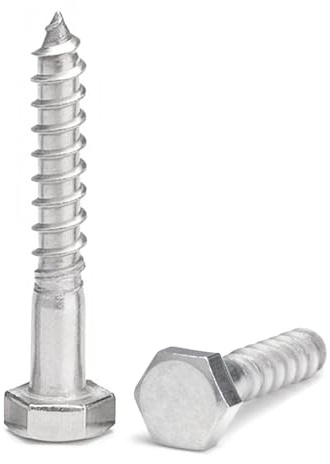 1/4 X 1-1/2 Hex Head Lag Screws Bolts, 304 Stainless Steel 18-8, Hexagon Head Wood Screws Hex Lag Screws, Pack of 20