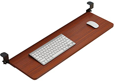 Verschiebbare Tastaturablage, 4 Farben, Holz-Tastaturablage, festklemmbare Tastaturschubladen-Plattformen – unter dem Schreibtisch verschiebbar und versteckt, ausziehbarer Tastaturhalter, höhenverst