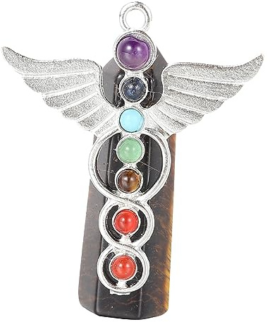 NUOBESTY Kristallsäulen-ornament Engel Flügel Anhänger Kristallornament Desktop-dekoration Kristallsäulen-halbedelstein Handgemachte Handwerk Material Tischdeko