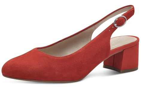 TAMARIS Comfort damer läderpumps eleganta pumps, röd mocka, 38 EU, Röd mocka, 38 EU
