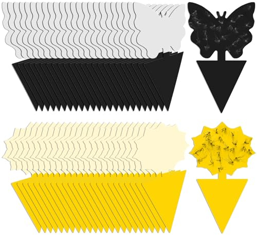 Santme 50 Stück Gelbsticker Trauermücken Bekämpfen, Gelbtafeln Fruchtfliegenfalle Klebefalle Insektenfalle für die Zimmerpflanzen Schädlingsbekämpfung Sicher,Geruchlos,für den Innen-Außenbereich