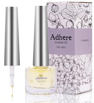 ACEITE DE CUTÍCULA ADHERE para uñas Aceite profesional para uñas 8ML, Aceite de cutícula de jojoba contiene vitaminas con cepillo suave, para nutrir, hidratar, cuidado de uñas secas y ásperas（Lechoso）