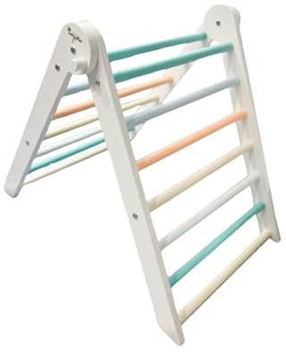 Family Nation, Triángulo Montessori Sunny Beach, Escalada para Niños a Partir de 1 Año, Desarrollo del Equilibrio y la Agilidad, Estructura de Madera, Plegable y Fácil de Guardar, Colores no Tóxicos