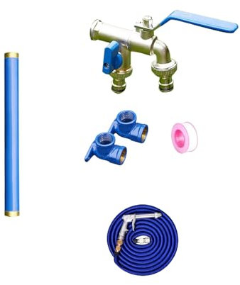 Fontana decorativa da giardino per esterni, fontana autoportante, colonna d'acqua blu per irrigazione/irrigazione/lavaggio (40 cm)