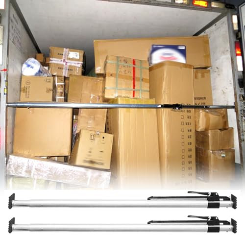 Generisch Verstellbare Anti-Rutsch-Stange, (Halterung für Sattelschlepper für Ladungssicherungen, 4er-Set 3 2 1 Ratschen-Ladungsmetallstange aus Stahl, verstellbar von 79 - 107, Hochleistungs-Ladun