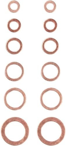 Flache Unterlegscheiben, Metallscheiben, 50 Stück, Kupfer-Dichtungsscheibe, solide Dichtung, Ölablassschraube, Öl for Bootswaschanlage, flaches Dichtungsring-Werkzeug(6x10x1mm)