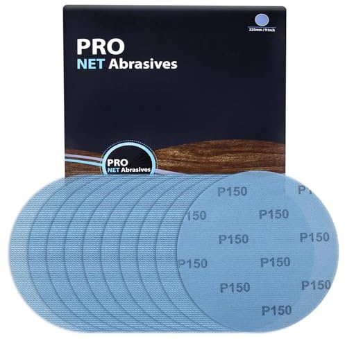 SPEEDWOX Mesh Abrasive 9 inch Drywall Sander Sandpaper 150 Grit 10pcs Dust-Free Hook and Loop Drywall Sanding Disc Aluminum Oxide Sanding Discs for Drywall Sanders For Metal Wood Finishing