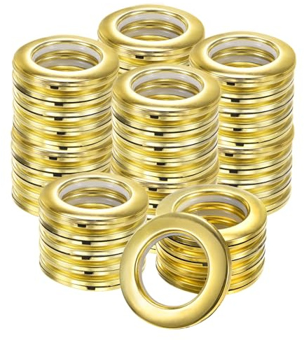 M METERXITY 50 Pezzi Anelli Per Tendaggi, Diametro Interno 1-9/16 (40mm) Anelli In Plastica Per Tendaggi Clip Anelli A Occhiello Nanoscale Basso, Anelli Per Tendaggi La Casa [Oro Lucido]