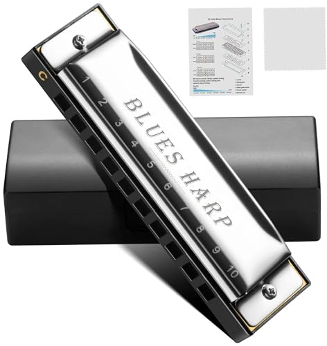 Diatonische Mundharmonika Set 10 Löcher Blues Harp Mundharmonika 7 Für Erwachsene Band Player(D Tone)