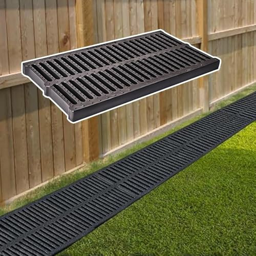 CYHTYM Grabenablaufrost Gully-Gitter-Abflussgitter, leichte, zuschneidbare Drainageabdeckung aus Kunststoff, für Hausrandpflaster, Baumgitter, Gehwege(50x30x3cm/19.6x11.8x1.2in)