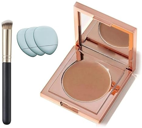 Undereye Corrector, Colored Clay Undereye Corrector, Augenpflege Concealer Creme mit Pinsel & 3 Finger Puffs, Wasserdicht Langanhaltende Abdeckstift, Dunkle Augenringe aufhellen (B, 30g)