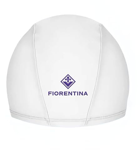 ACF Fiorentina - Gorro de natación de Licra, para Adultos y niños, Producto Oficial, Color Blanco