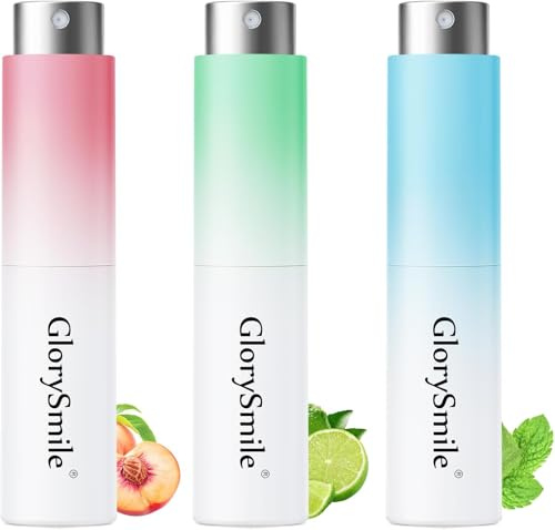 Oral Breath Spray, Mouth Spray Breath Fresheners, Sugar-Free, Bad Breath for Adults, Mint, Peach, and Lemon Flavors, 3 Bottles (1 of Each Flavor)