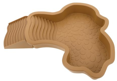 KOMBIUDA Bain Tortue avec Rampe Antidérapante Bassin Plastique Multifonction pour Reptiles Plateforme Baignade et pour Lézard Gecko Bassin Eau et Nourriture