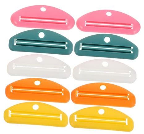 SOPOTUTU 10 Pièces Presse-tube Dentifrice Manuel Presse-pâte Compact et Portable Outil Presse-tube pour Salle de Bain et Voyage Utilisation Facile sans Piles