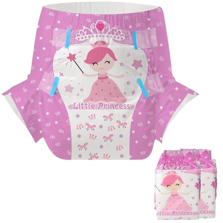 CutiePlusU Disposable Printed Nappies Diaper Sample 2 Count for Men Women L