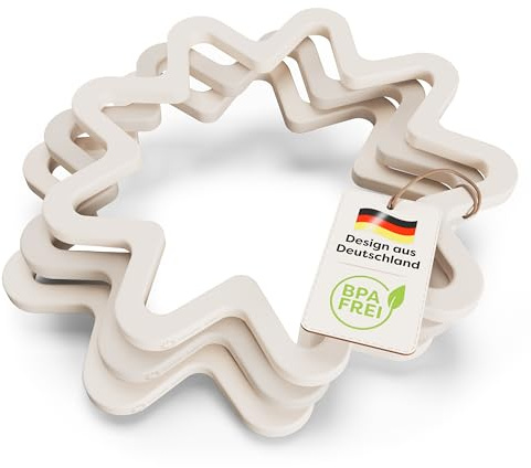 Suna Stern Premium Topfuntersetzer aus Silikon - Hitzebeständig bis 240°C, rutschfest, Spülmaschinenfest, BPA-frei, LFGB-Qualität (Creme White, 3er-Set)
