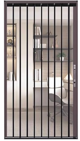 Inredningsdörr av typen dragspel, Invändig PVC Akryl Dragspelsdörr Med Lås Rumsavdelare Flerfärgad Flera Storlekar(Brown,80x200cm)