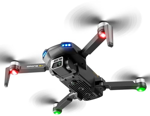 New S+ Drone with 6K HD Dual Camera 360° Halfway 5G WiFi Electric Adjustable GPS Position System Trajectory Flight Smart Follow Function High Aerial Travel Aerial Camera RC Airplane Quadcopter Gift