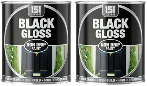 VARNOX, Black Gloss Non-Drip Paint 300ml – Hard-Drying, High-Performance Gloss with Durable Hard-Build Formula – Ideal for Wood, Metal & Concrete – Interior & Exterior Use (2PCS)