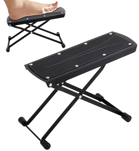 Poggiapiedi per pedicure – Sgabello di bellezza regolabile | pedale pieghevole per salone, supporto antiscivolo, meccanismo di altezza a livelli, robusto in metallo, ideale per