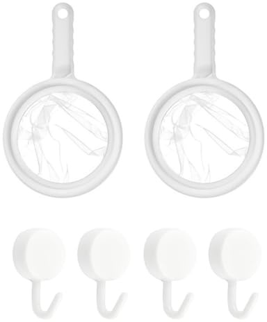 Juego de 2 coladores finos de malla 200/400 con 4 ganchos. Colador de cocina ultrafino de plástico y nailon para agua, kéfir, zumo, leche, café y harina. Apto para lavavajillas. Color blanco